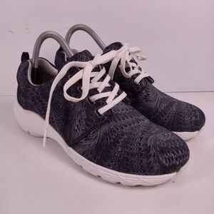 Align Velocity Shoes Womens 7.5 Black Swirl Metallic Leather Nursing Walking